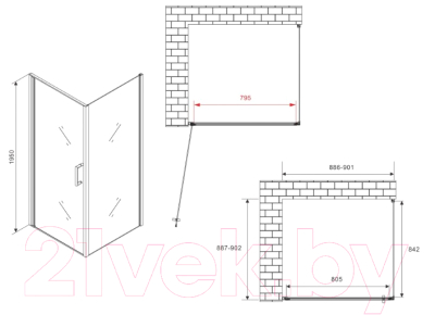 Душевой уголок Abber Sonnenstrand AG04090M-S90M
