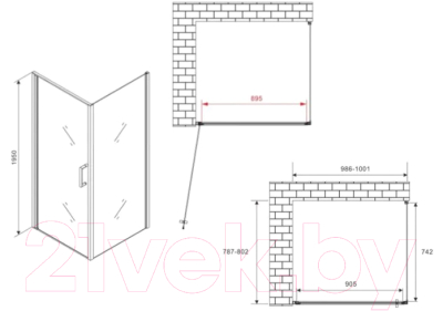Душевой уголок Abber Sonnenstrand AG04100-S80