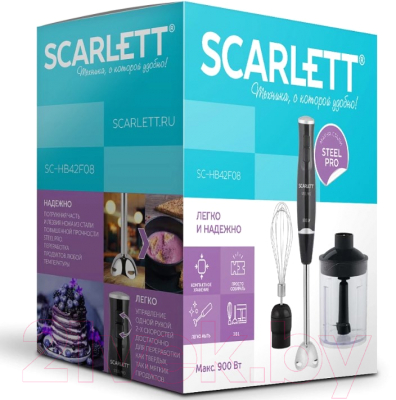 Блендер погружной Scarlett SC-HB42F08 (черный)