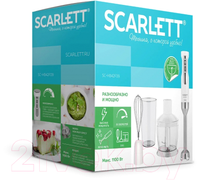 Блендер погружной Scarlett SC-HB42F09 (белый)