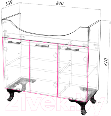 Тумба под умывальник Garda Keln-118 (85) / 03.118.850