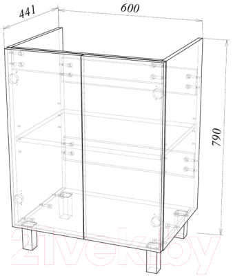 Тумба под умывальник Garda Grado 107 60 / 26.107.600