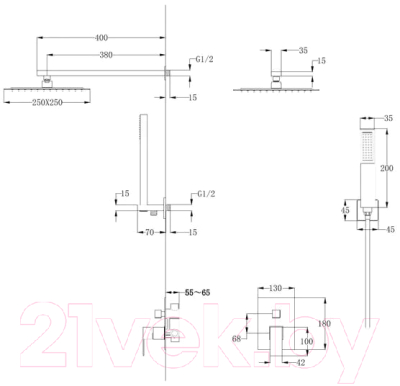 Душевая система Abber Daheim AF8219