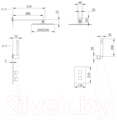 Душевая система Abber Daheim AF8251