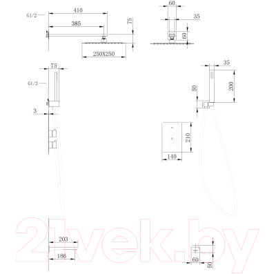 Душевая система Abber Wasser Insel AF8050