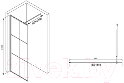 Душевая стенка Abber Immer Offen AG62100B8