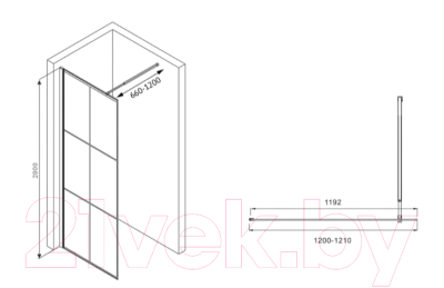 Душевая стенка Abber Immer Offen AG62120B8
