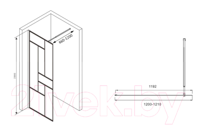 Душевая стенка Abber Immer Offen AG63120B8