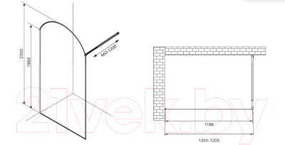 Душевая стенка Abber Immer Offen AG64120BN