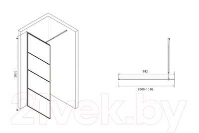 Душевая стенка Abber Immer Offen AG65100B