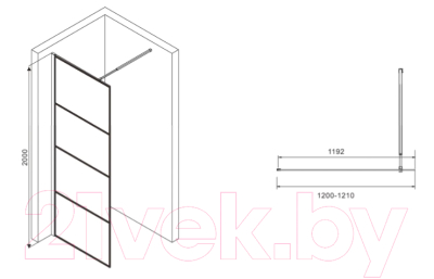 Душевая стенка Abber Immer Offen AG65120B