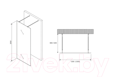 Душевая стенка Abber Immer Offen AG68120B8