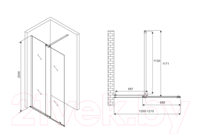 Душевая стенка Abber Komfort AG09120