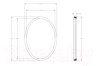 Зеркало Abber Stein AS6610R