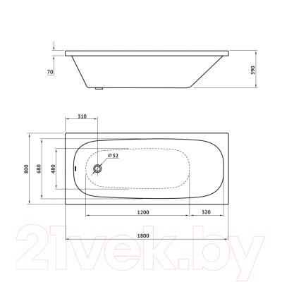 Ванна акриловая Berges Nelu 180x80 / 050024