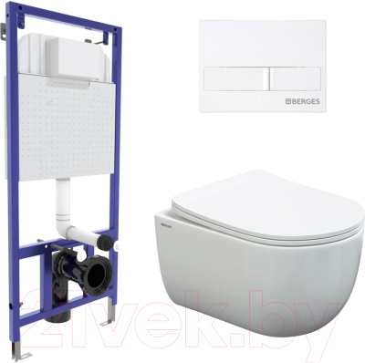 Унитаз подвесной с инсталляцией Berges Novum 525 / 043308 - фото