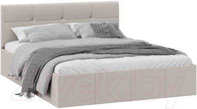 Двуспальная кровать ТриЯ Лора c мягкой обивкой и заглушиной с ПМ 160x200 - фото