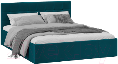 Двуспальная кровать ТриЯ Эмма c мягкой обивкой и заглушиной с ПМ 160x200 - фото
