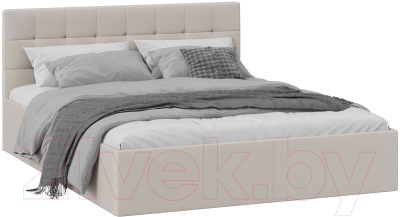 Двуспальная кровать ТриЯ Эмма c мягкой обивкой и заглушиной с ПМ 160x200 - фото