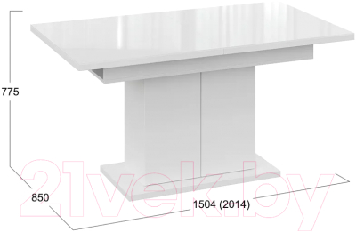 Обеденный стол ТриЯ Детройт тип 1 (белый/белый)