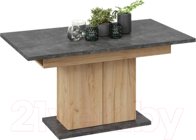 Обеденный стол ТриЯ Детройт тип 1 (дуб крафт золотой/ателье темное)