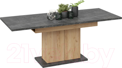 Обеденный стол ТриЯ Детройт тип 1 (дуб крафт золотой/ателье темное)