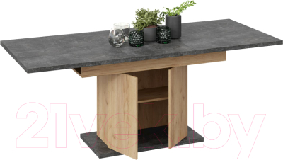 Обеденный стол ТриЯ Детройт тип 1 (дуб крафт золотой/ателье темное)