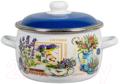 Кастрюля СтальЭмаль Горная лаванда / 6RС201М - фото