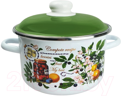 Кастрюля СтальЭмаль Вкусный компот / 6RD221М - фото