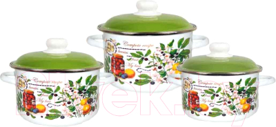 Набор кастрюль СтальЭмаль Вкусный компот 6КВ021М - фото