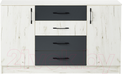 Тумба Памир Беатрис К1400 (крафт белый/антрацит)