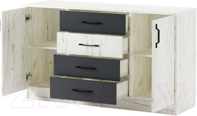 Тумба Памир Беатрис К1400 (крафт белый/антрацит)