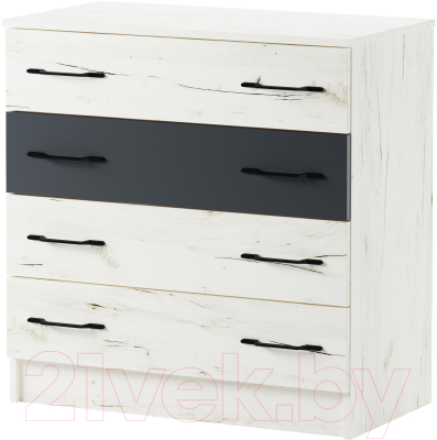 Комод Памир Беатрис К800 (крафт белый/антрацит) - фото