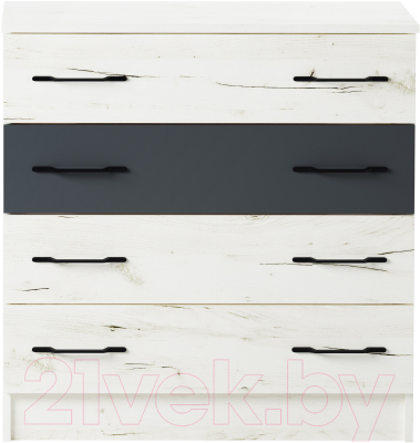 Комод Памир Беатрис К800 (крафт белый/антрацит)
