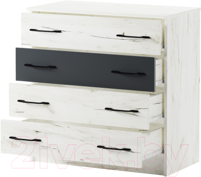 Комод Памир Беатрис К800 (крафт белый/антрацит)