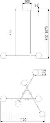 Люстра Евросвет 70146/6 (латунь)
