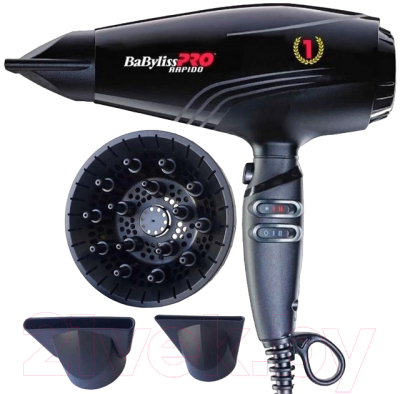 Профессиональный фен BaByliss Pro Rapido Ferrari / BAB7000IE (черный) - фото