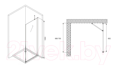Душевая стенка Abber Zart S71