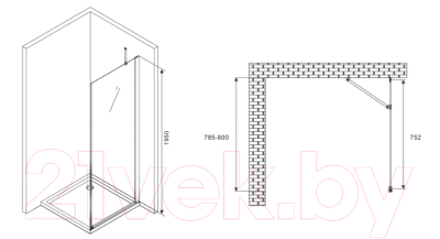 Душевая стенка Abber Zart S81