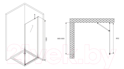 Душевая стенка Abber Zart S91
