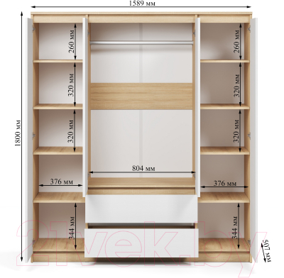 Шкаф ГМЦ ШК-4 (дуб сонома/белый)