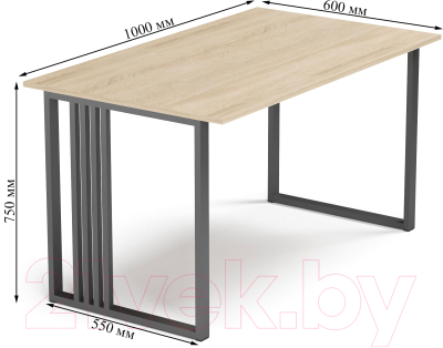 Письменный стол Mio Tesoro Франко 100x60 (дуб сонома/черный)