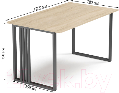 Письменный стол Mio Tesoro Франко 120x70 (дуб сонома/черный)