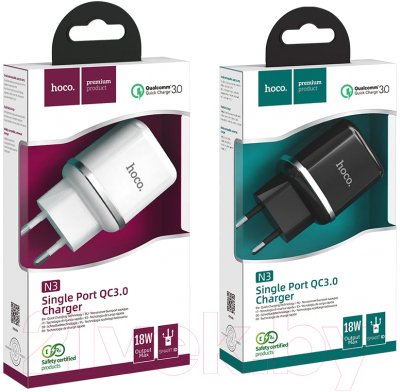 Адаптер питания сетевой Hoco N3 QC3.0 USB 1xUSB-А / 6931474729347