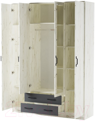 Шкаф Памир Беатрис Квадро (крафт белый/антрацит)