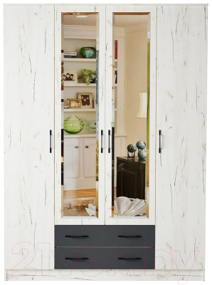 Шкаф Памир Беатрис Квадро (крафт белый/антрацит)