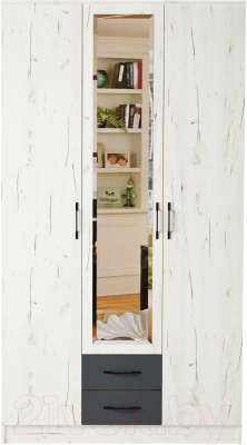 Шкаф Памир Беатрис Трио (крафт белый/антрацит)