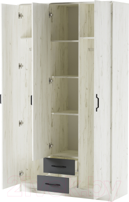 Шкаф Памир Беатрис Трио (крафт белый/антрацит)