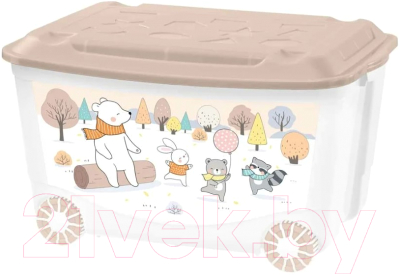 Ящик для хранения Пластишка Зверушки на опушке / 43138093251 - фото