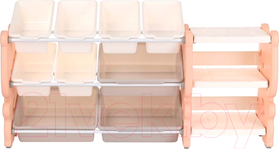 Стеллаж Pituso Медвежонок с ящиками / L-XXSNJ13 (розовый/персик)